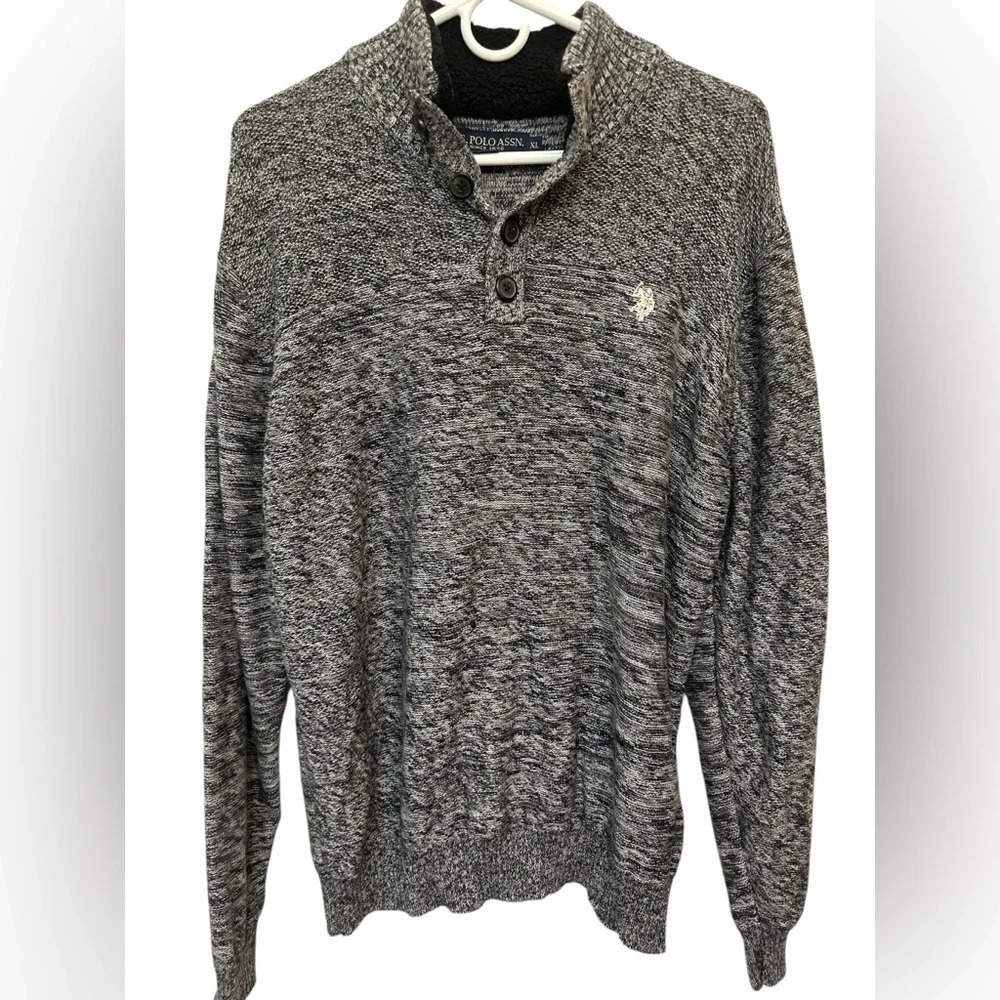US Polo Assn Sweater Mens Long Sleeve 1/4 Button Pullover sweater